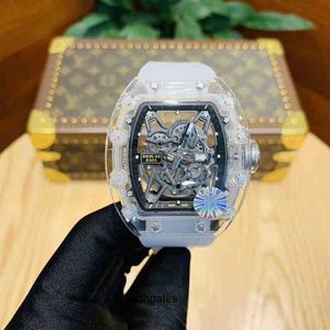 Milles Crystal Mens Automatic Richa Mechanical Watch Hollowed Out Transparent Light Personalized Fashion Alternative Atmospheric Movement