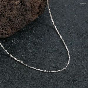 Kedjor 2024 Europeiska och amerikanska personliga enkla kvinnliga minoritetsstil S925 Sterling Silver Necklace Flash