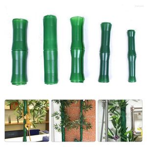 Flores decorativas 1pc simulação tubo de casca de bambu verde plástico artificial ar condicionado aquecimento tubulação de gás decoração escritório decoração de casa