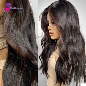 合成ウィッグチョコレートブラウンバレージレースフロントウィッグヒューマンヘアリアルヘアウィグ