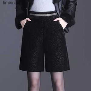 Women's Shorts Straight Solid Color High Waist Casual Ladies Pocket Casual Pants Spring Autumn Thin Vintage Shorts 2023 New Womens ClothingC243128