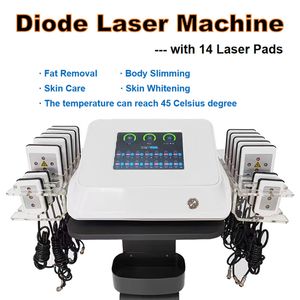 100mw Lipolaser Light Slimming Therapy Fat Dissolver Skin Care Machine 14 Laser Pads Whole Body Shaping Skin Tightening Whitening Beauty Equipment Home Salon Use