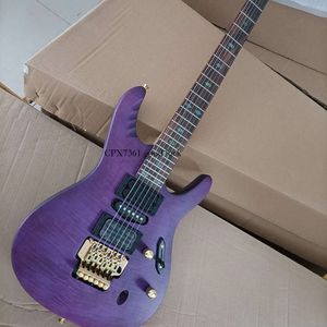 Strängar Purple Electric Guitar med guldhårdvara Rosewood Fretboard Abalone Inlay