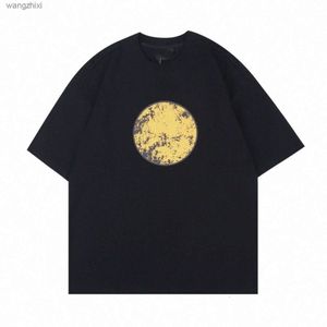 デザイナーTシャツメンズシャツドリュースマイルフェイスラミネートプリントショートストリートハイストリートルーズ特大Tシャツ男女のための100％ピュアコットンf1y＃