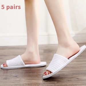 Slippers Spa Slippers 5 пар открытые одноразовые одноразовые тапочки.