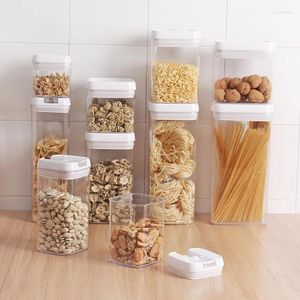 Storage Bottles Kitchen Food Container Box With Lids Keep Fresh Jars Nut Cookie Flour Sugar Tea Coffee Organizer