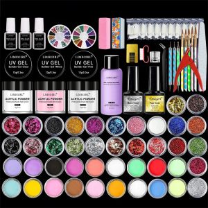 Abiti Limegirl Kit professionale di pennelli per polvere acrilica e monomero liquido Estensione delle unghie Strumento per intaglio della punta per unghie Set iniziale per nail art