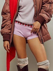 Shorts femininos femininos fofos frutas estampadas malha pijama elástico cintura baixa lounge sleep bottoms confortável homewear