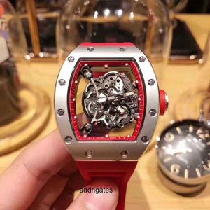 Mens Trendy Richa Automatic Milles Mechanical Watch Hollowed Out Transparent Personlig lysande tejp Atmosfär Vattentätt mode