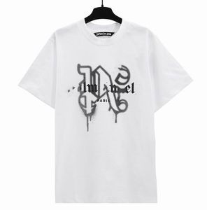 Designer Luxus Palms Angle Shirt Palms Angle Marke Kokosnussbaum Paar Kurzarm Palms T -Shirt Muster Inkjet Bär Graffiti Buchstabe Casual T -Shirt 648