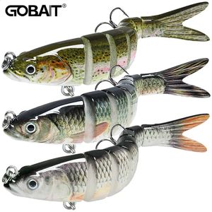 Swimbait 3PCSlot Multi Joint Bait Slow Sinking Bionic Fish Swimming Rattle Vibe Pesca Bass Treble Hook Fishing Tackle Hard Lure 240313