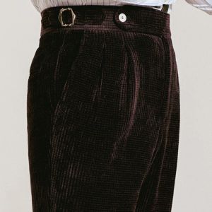 Pantaloni 2023 Pantaloni di velluto a coste di alta qualità Pantaloni per uomo Abito da ufficio a vita alta Pantaloni italiani Busines Pant Pantalon Para Hombres