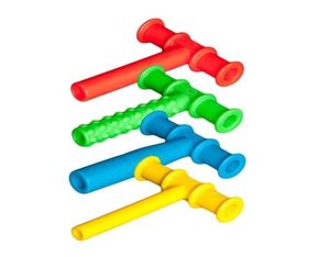 4st Tuggrör Chewy Teether Baby Oral Motor Chew Tools Tuxtured Autism Sensory Therapy Toys Tal Tool 2111064663431