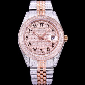 Diamentowe zegarki męskie zegarki Automatyczny ruch mechaniczny Wodoodporny męski bransoletka Sapphire Business 904L Stal nierdzewna 41 mm zegarek Montre de Luxe