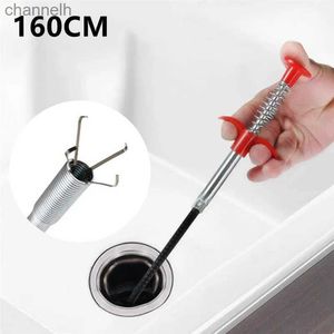 Other Household Cleaning Tools Accessories 160cm Snake Tube Tool Drain Pipe Hooks Bendable Kitchen Bathroom Sewer Fetcher Clip 240317