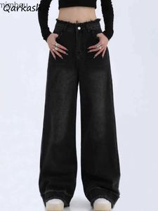 Jeans da donna Jeans Donna Baggy Gamba larga Casual Solid All-match Vita alta Streetwear Chic Vintage Pantaloni basic Mujer Hipster Ulzzang DenimC24318