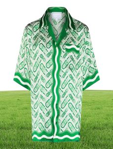 22SS Casabblannca Green Shade Pineapple Shirts T-Shirt Shorts Anzüge Mann Frauen Mode Sommer Strand Urlaub Hawaii T-Shirts Kurze Hose5060309