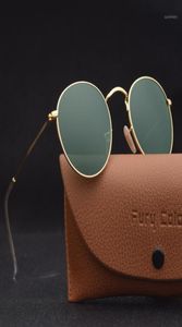 Óculos de sol Lente de vidro UV 400 Pequenos Homens Mulheres Gótico Steampunk Mens Mulheres Retro Vintage Rodada Eyewear Shades13799681