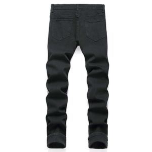2023 Denim Pure Black Feet Elastic Men's Slim Fit Jeans Self Photo Trend