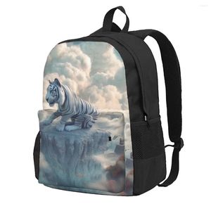 Mochila tigre 3d animal cinematográfico impressionante treino mochilas mulheres kawaii sacos de escola design leve mochila