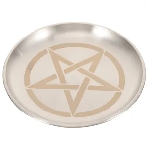 Candle Holders Pentagram Astrology Pentacle Altar Plate Tea Candles Delicate Candlestick Tray Fruit