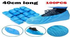 Disposable Gloves 100 Shoe Cover Blue Latex AntiStain AntiSlip Plastic Clean Boot Safe2960460