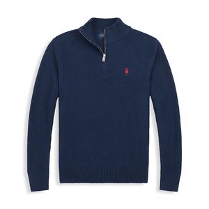 Luxus-Pullover für Herren, Herbst, langärmelig, Wollmischung, Stickerei, einfarbig, Flip-Kragen, Pullover, Revers, lässiges Oberteil – Größe M-2XL