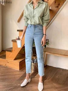 Women's Jeans High Waist Women Jeans Ankle Length Stretch Cotton Straight Denim Pants Fashion Streetwear Boyfriend Jeans For Girl Summer 2022C24318