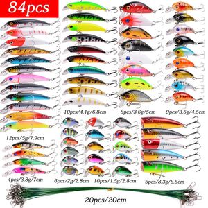 مجموعات إغراء الصيد المختلطة crankbait minnow popper baits baits wobbler مجموعة LifeLike مزيفة الطعم المعالجة 240312