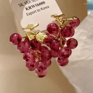 Baumeln Ohrringe Französisch Vintage Perle Quaste Traube Nische Kreative Frucht Luxus Fee Temperament Stud Frauen Schmuck Zubehör