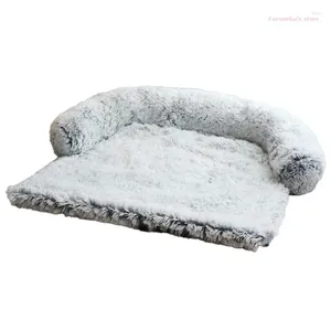 Kennels neko hund säng varm mjuk lång plysch husdjur kudde soffa för vinter inomhus snooze sover små medelstora stora hundar hållbara