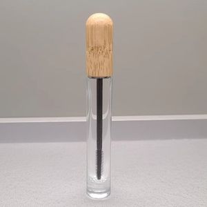 Tubo de rímel de 10ml, tubo vazio, tubo de vidro transparente, frasco de embalagem de cosméticos de bambu