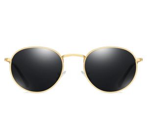 Peekaboo Retro Round Sunglasses Men UV400 2019 Summer Polarized Sun Glasses Male Driving Metal Frame Gold Black Green Y2006196398833