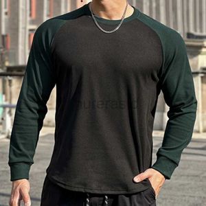 Herrhuvtröjor Sweatshirts Gym Fitness Hoodies O-Neck Man Bodybuilding Long Sleeve Tops Running Sports Sweatshirts Workout Pullovers Casual Clothing 24318