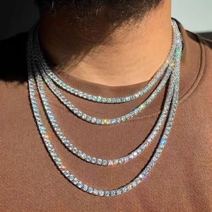 1 Row Round Cut Rhinestone Tennis Necklaces Fashionable High Quality Hiphop Jewelry Gifts