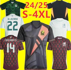 S-4XL Fãs 2024 2025 México futebol futebol Goleiro jerseys nacional S.Cordova J.QUINONES A.VEGA G.OCHOA S.GIMENEZ RAUL H.LOZANO CHICHARITO K.ALVAREZ 24 25 camisa 888