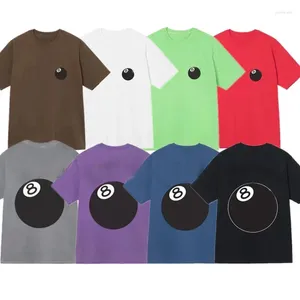 T-shirt da uomo 24SS T-shirt a maniche corte stampata nera con 8 palline T-shirt per amanti in edizione limitata unisex per uomo