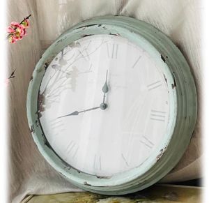 Zegary ścienne dekoracyjny salon dom domowy kuchnia szkolna bateria biurowa obsługiwana retro cichy metalowy zegar vintage