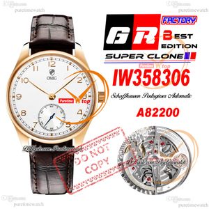 W358306 A82200 Automatic Mens Watch GRF Rose Gold White Dial Mumber Markers Brown Leather Strap Super Edition Reloj Hombre Puretimewatch Montre Hommes PTIW