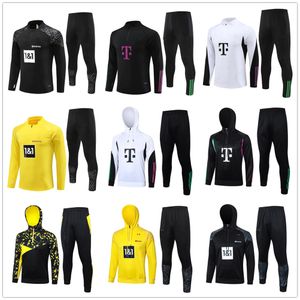 2024 Men Kids Bayern Tracksuit Long Sleeve Jacket Kane Mane Muller 23 24 Dort Hoodie Tracksuits Soccer Sets Reus Hummels Jogging