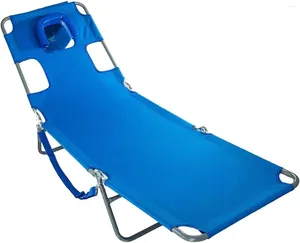 Mobília de acampamento Chaise Lounge Cadeira de praia para adultos com buraco facial-espreguiçadeira dobrável versátil fora da piscina, banho de sol e leitura