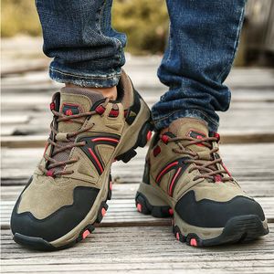 2024 New Spring Autumn Men Hiking Shoes Trekking Sneakers Outdoor Anti Slip Trail Running Shoes Mountain Climbing Suede Leather 39-45