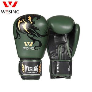 Broń ochronne Wesing Profesjonalne rękawiczki bokserskie Rękawiczki Punch Mitts Sanda Luva Boxe Muay Thai Tajs Rękawiczki 8 10 12 14 unz YQ240318