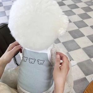 Dog Apparel Summer Cute Pet Bear Camisole Thin Clothes Teddy Bichon Pomeranian Puppy Dress Coat Striped Vest Skirt Costume