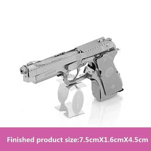 Gun Toys Stereoskopisk metallmontering för hand 3D Toy Gun Militär Modell DIY Jigsaw Puzzle Childrens Day Gifts For Boy Friendl2403