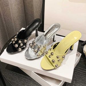 Sandalias HBP Sale Top sem marca De Tacon Rivet cravejado de saltos de verão e primavera para mulheres