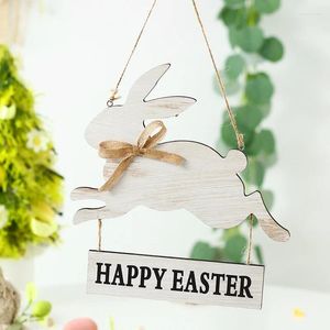 Party Decoration Easter Door Wall Hanging Ornaments Wooden Plaque Sign Egg Pendant Wood Crafts Home Wreath Decor