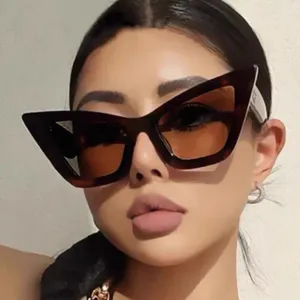 Sunglasses Exaggerated Cat Eye Sunshade High Order Sweet Cool Wind Niche Punk Decorative Women Men