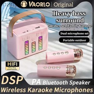 Alto-falantes portáteis Y5 Microfone sem fio Bluetooth Speaker Karaokê Máquina Fantasia RGB Luzes Efeitos HIFI Subwoofer KTV DSP Sistema de som Y3 Y2 Y1 24318