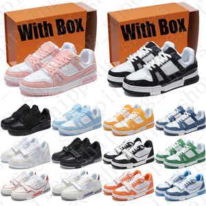 Con le scarpe Box Designer Trainer Sneaker Low per uomo donna di lusso Nero rosa giallo menslouise vuttion donna cielo blu scarpe da ginnastica scarpe da ginnastica corridori scarpe casual